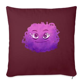 Petit Monstre pelote n°8 – rose - Housse de coussin décorative 45 x 45 cm - bordeaux - Devant