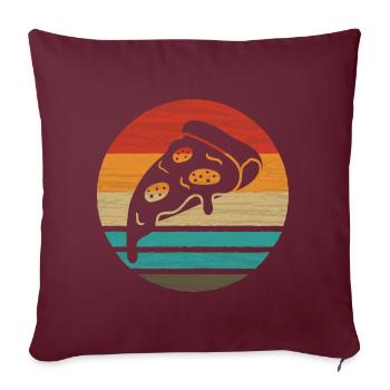 Pizza Slice Retro Style Vintage - Housse de coussin décorative 45 x 45 cm - bordeaux - Devant