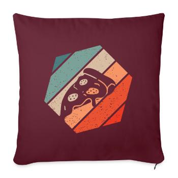 Pizza Slice Retro Style Vintage - Housse de coussin décorative 45 x 45 cm - bordeaux - Devant