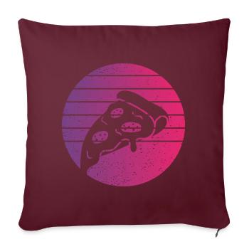 Pizza Slice Retro Style Vintage - Housse de coussin décorative 45 x 45 cm - bordeaux - Devant