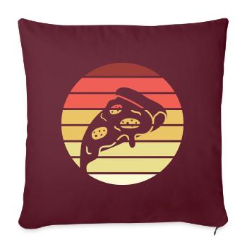 Pizza Slice Retro Style Vintage - Housse de coussin décorative 45 x 45 cm - bordeaux - Devant