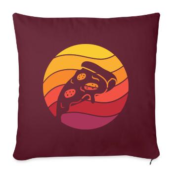 Pizza Slice Retro Style Vintage - Housse de coussin décorative 45 x 45 cm - bordeaux - Devant