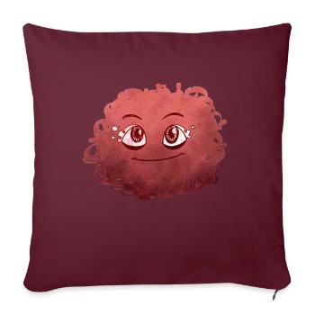 Petit Monstre pelote n°8 – rouge - Housse de coussin décorative 45 x 45 cm - bordeaux - Devant