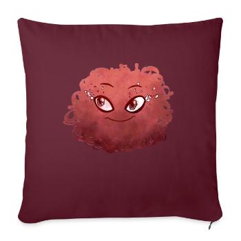 Petit Monstre pelote n°2 – rouge - Housse de coussin décorative 45 x 45 cm - bordeaux - Devant