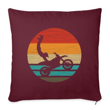 Motocross Seatgrab Retro Style Vintage - Housse de coussin décorative 45 x 45 cm - bordeaux - Devant