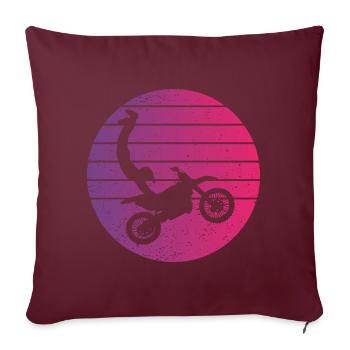 Motocross Seatgrab Retro Style Vintage - Housse de coussin décorative 45 x 45 cm - bordeaux - Devant