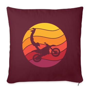 Motocross Seatgrab Retro Style Vintage - Housse de coussin décorative 45 x 45 cm - bordeaux - Devant
