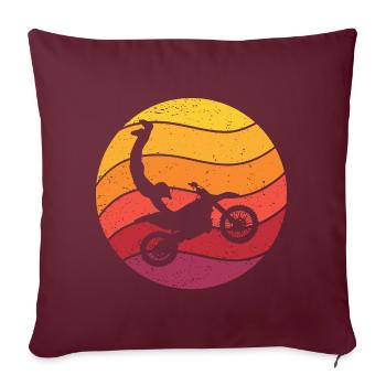 Motocross Seatgrab Retro Style Vintage - Housse de coussin décorative 45 x 45 cm - bordeaux - Devant