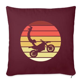 Motocross Seatgrab Retro Style Vintage - Housse de coussin décorative 45 x 45 cm - bordeaux - Devant