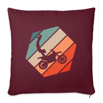 Motocross Seatgrab Retro Style Vintage - Housse de coussin décorative 45 x 45 cm - bordeaux - Devant