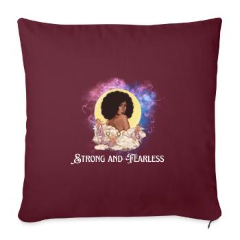 Strong and Fearless – Christian - Sofa pillowcase 17,3'' x 17,3'' (45 x 45 cm) - burgundy - Front