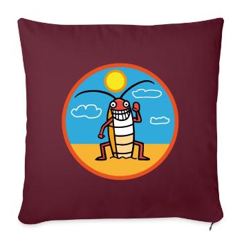 Cockroach on the beach sunbathing - Sofa pillowcase 17,3'' x 17,3'' (45 x 45 cm) - burgundy - Front
