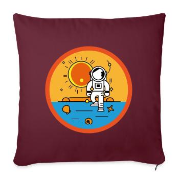 Astronaut am Strand in der Sonne - Sofakissenbezug 45 x 45 cm - Burgunderrot - Vorne