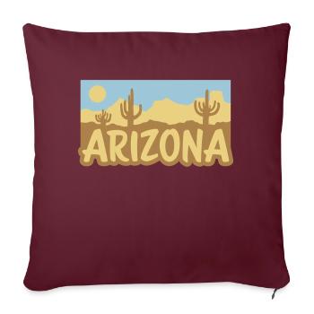 Arizona USA Paysage désertique - Housse de coussin décorative 45 x 45 cm - bordeaux - Devant