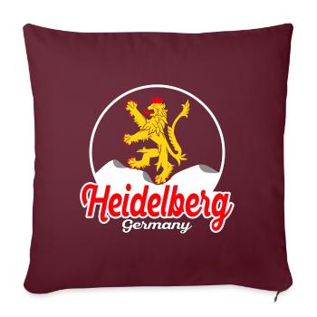 Heidelberg Lion Allemagne - Dark Vintage - Housse de coussin décorative 45 x 45 cm - bordeaux - Devant