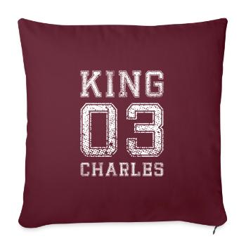 Sportif Roi Charles Roi Angleterre Monarque - Housse de coussin décorative 45 x 45 cm - bordeaux - Devant