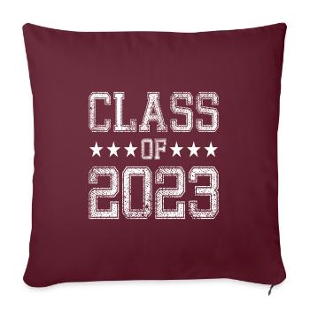 Classe de 2023 Classe de 2023 Certificat de fin d’études - Housse de coussin décorative 45 x 45 cm - bordeaux - Devant