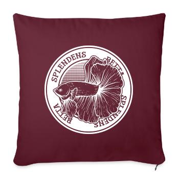 Betta Splendens Tatouage Poisson Combattant Siamois - Housse de coussin décorative 45 x 45 cm - bordeaux - Devant