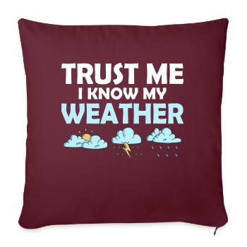 Croyez-moi, je connais mon météorologue météorologue Météorol - Housse de coussin décorative 45 x 45 cm - bordeaux - Devant