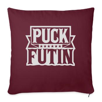 puck futin Logo Design - Sofakissenbezug 45 x 45 cm - Burgunderrot - Vorne
