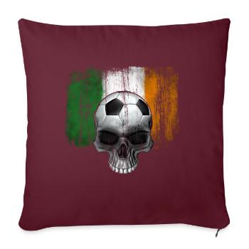 Fan de football irlandais - Housse de coussin décorative 45 x 45 cm - bordeaux - Devant