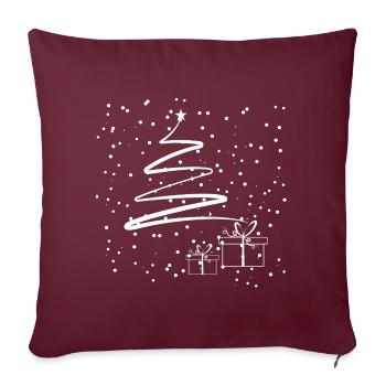 Sapin de Noël minimal - Housse de coussin décorative 45 x 45 cm - bordeaux - Devant