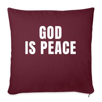 Dieu est paix - Citations chrétiennes - Housse de coussin décorative 45 x 45 cm - bordeaux - Devant