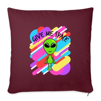 Give Me Space Colorful T-shirt Design Aliens UFO - Sofakissenbezug 45 x 45 cm - Burgunderrot - Vorne