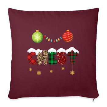 Nüsse Kastanien Weihnachtspaare Passen - Sofakissenbezug 45 x 45 cm - Burgunderrot - Vorne