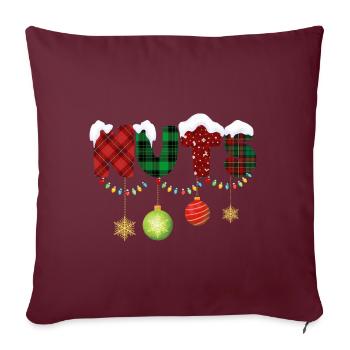 Nüsse Kastanien Weihnachtspaare Passen - Sofakissenbezug 45 x 45 cm - Burgunderrot - Vorne