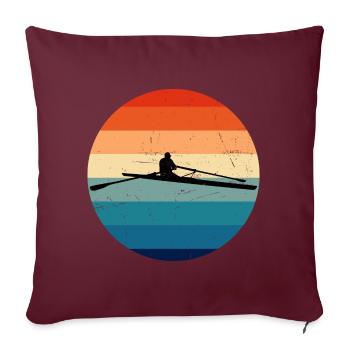 Aviron Rameurs Hommes Aviron Femmes - Housse de coussin décorative 45 x 45 cm - bordeaux - Devant