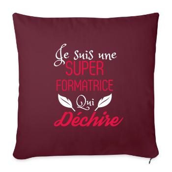 Super Formatrice qui Déchire - Housse de coussin décorative 45 x 45 cm - bordeaux - Devant