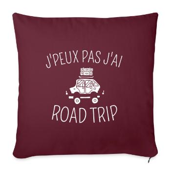 J'Peux pas j'ai Road Trip - Housse de coussin décorative 45 x 45 cm - bordeaux - Devant
