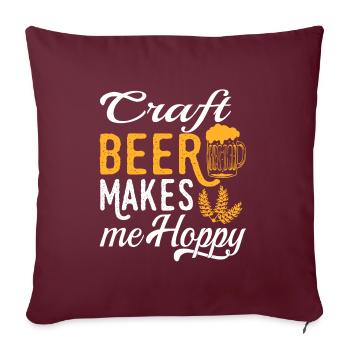 Craft Beer macht mich glücklich Tee für Alkoholiker - Sofakissenbezug 45 x 45 cm - Burgunderrot - Vorne