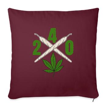 240 Cannabis Green Shirt pour les personnes - Housse de coussin décorative 45 x 45 cm - bordeaux - Devant