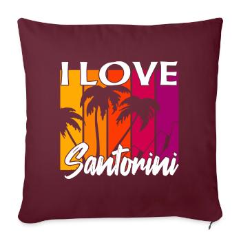 ich liebe santorini - Sofakissenbezug 45 x 45 cm - Burgunderrot - Vorne