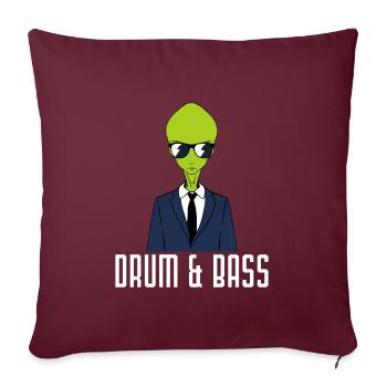 Drumming Shirt For Drummers "Drum & Bass Alien" - Sofakissenbezug 45 x 45 cm - Burgunderrot - Vorne