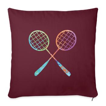 Badminton Player Graphics Filles Badminton - Housse de coussin décorative 45 x 45 cm - bordeaux - Devant