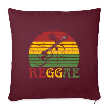 Instrument acoustique de genre reggae avec une - Housse de coussin décorative 45 x 45 cm - bordeaux - Devant