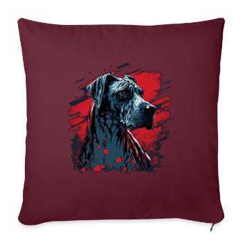 Deutsche Dogge - Sofakissenbezug 45 x 45 cm - Burgunderrot - Vorne