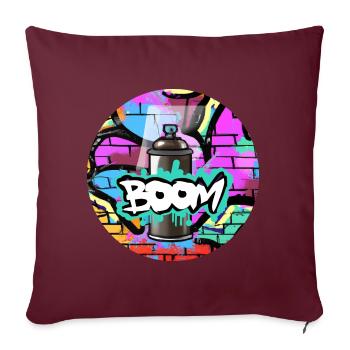 Grafitti Boom Spraydose - Sofakissenbezug 45 x 45 cm - Burgunderrot - Vorne