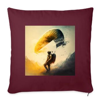 kreativer und cooler Paraglider, Sport der Lüfte - Sofakissenbezug 45 x 45 cm - Burgunderrot - Vorne