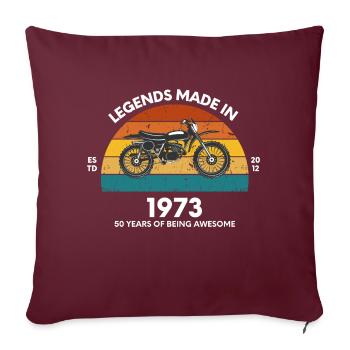 50th Anniversary Legends Made in 1973 - Housse de coussin décorative 45 x 45 cm - bordeaux - Devant