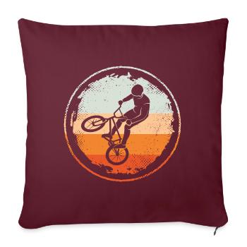 BMX Cycliste Vélo Vélo BMX - Housse de coussin décorative 45 x 45 cm - bordeaux - Devant
