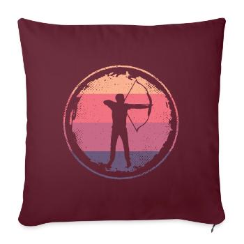 Archer Bow Arrow Femmes Tir à l’arc - Housse de coussin décorative 45 x 45 cm - bordeaux - Devant