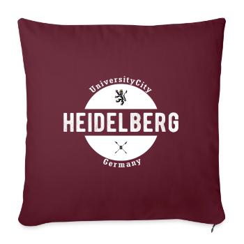 Heidelberg Allemagne - Kreis Vintage Design - Housse de coussin décorative 45 x 45 cm - bordeaux - Devant
