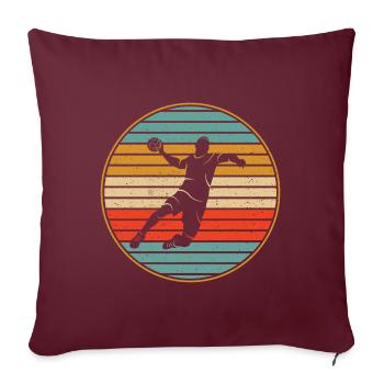Joueur de handball Joueur de handball rétro - Housse de coussin décorative 45 x 45 cm - bordeaux - Devant
