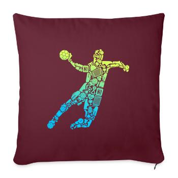Joueur de handball Symboles de handball Joueur de handball - Housse de coussin décorative 45 x 45 cm - bordeaux - Devant