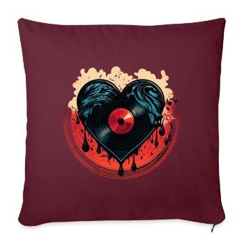 Disques d’amour - Housse de coussin décorative 45 x 45 cm - bordeaux - Devant