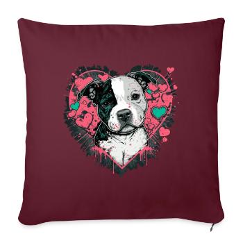 American Staffordshire Terrier - Housse de coussin décorative 45 x 45 cm - bordeaux - Devant